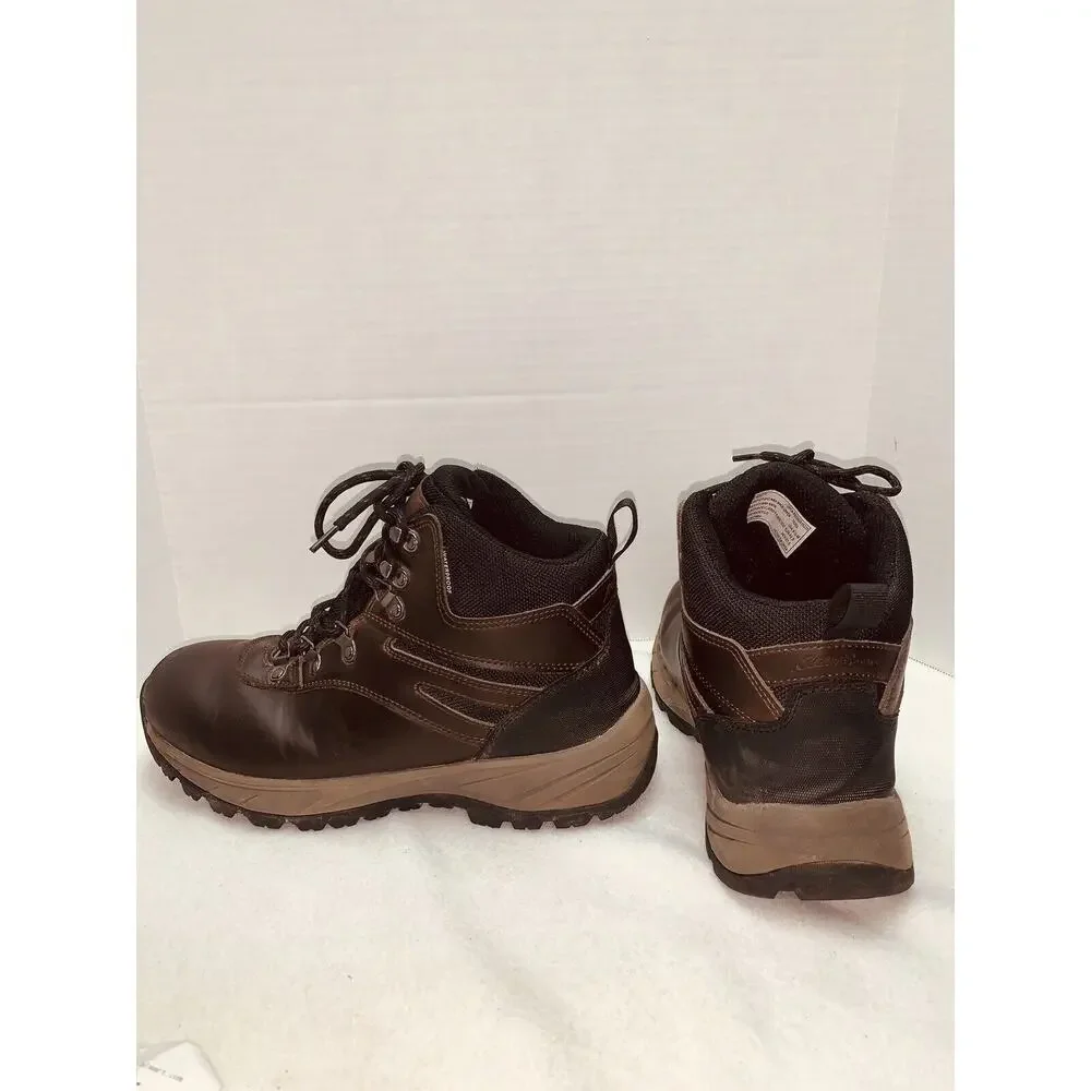 Eddie Bauer Boots Mens 9.5M Everett Waterproof Hiking Boot Brown Leather EUC